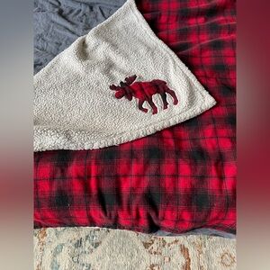 Vintage Sears buffalo plaid throw blanket